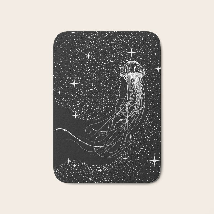 starry jellyfish (Black Version) Bath Mat Gallery Image 1