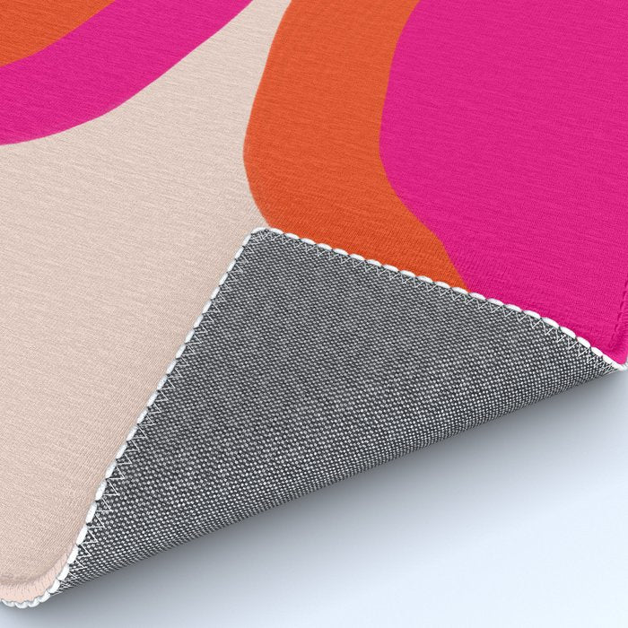 Curved Trajectories (Fuchsia Pink and Orange) Rug Gallery Image 4