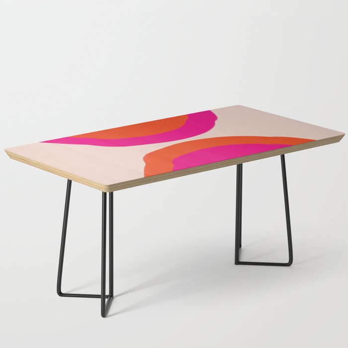 Curved Trajectories (Fuchsia Pink and Orange) Coffee Table Gallery Image 1