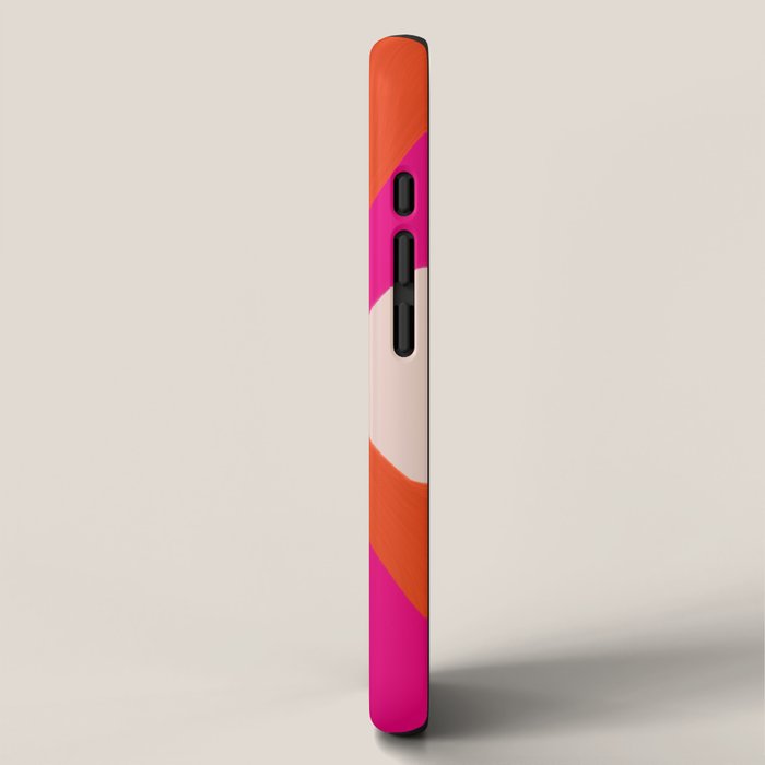 Curved Trajectories (Fuchsia Pink and Orange) iPhone Case Gallery Image 2