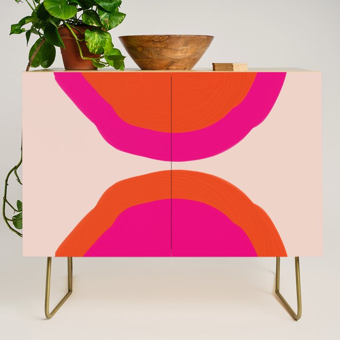 Curved Trajectories (Fuchsia Pink and Orange) Credenza Gallery Image 1