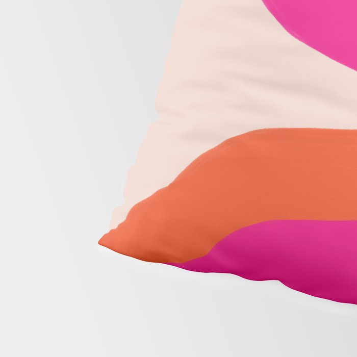Curved Trajectories (Fuchsia Pink and Orange) Pillow Sham Gallery Image 4