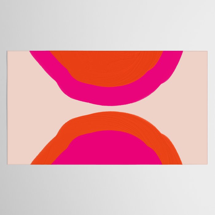 Curved Trajectories (Fuchsia Pink and Orange) Tablecloth Gallery Image 2