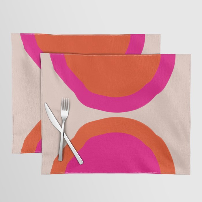 Curved Trajectories (Fuchsia Pink and Orange) Placemat Gallery Image 1