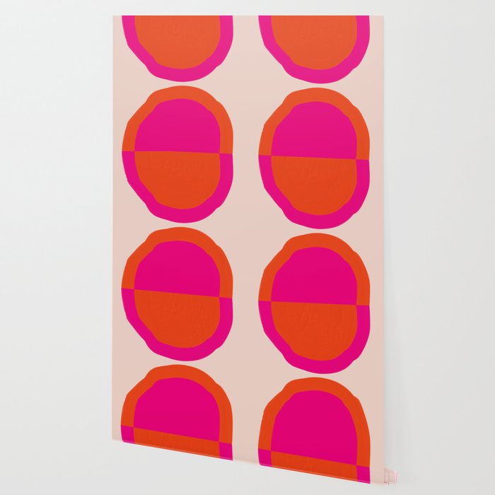 Curved Trajectories (Fuchsia Pink and Orange) Wallpaper Gallery Image 2