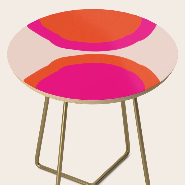 Curved Trajectories (Fuchsia Pink and Orange) Side Table Gallery Image 2