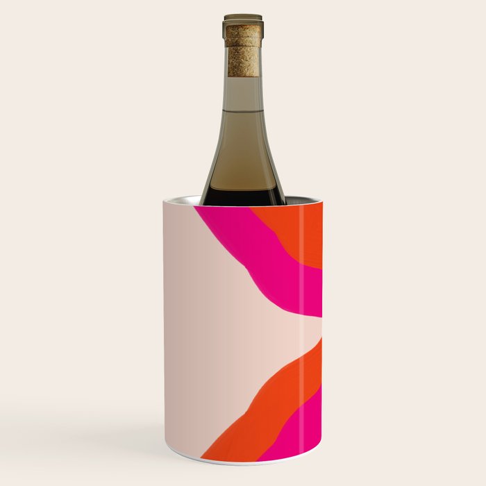 Curved Trajectories (Fuchsia Pink and Orange) Wine Chiller Gallery Image 2