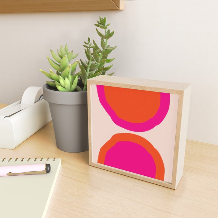 Curved Trajectories (Fuchsia Pink and Orange) Mini Art Print Gallery Image 2