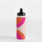 Curved Trajectories (Fuchsia Pink and Orange) Water Bottle Gallery Image 2