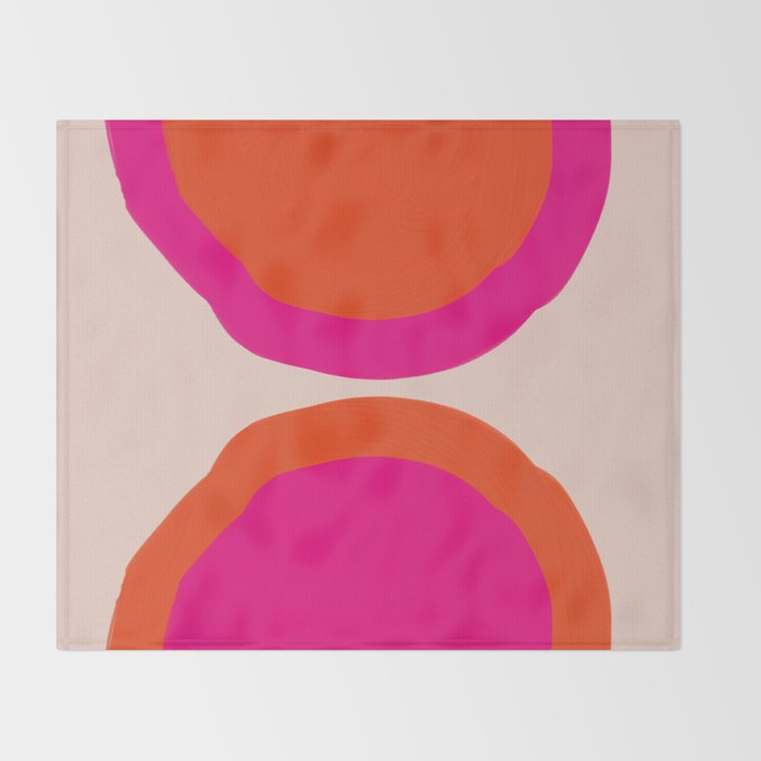 Curved Trajectories (Fuchsia Pink and Orange) Throw Blanket Gallery Image 2