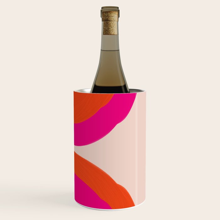 Curved Trajectories (Fuchsia Pink and Orange) Wine Chiller Gallery Image 3