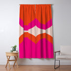 Curved Trajectories (Fuchsia Pink and Orange) Window Curtain Gallery Image 5