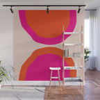 Curved Trajectories (Fuchsia Pink and Orange) Wall Mural Gallery Image 1