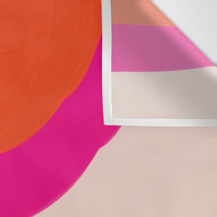 Curved Trajectories (Fuchsia Pink and Orange) Wall Tapestry Gallery Image 3