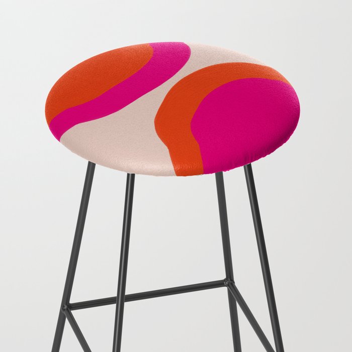 Curved Trajectories (Fuchsia Pink and Orange) Stool Gallery Image 2