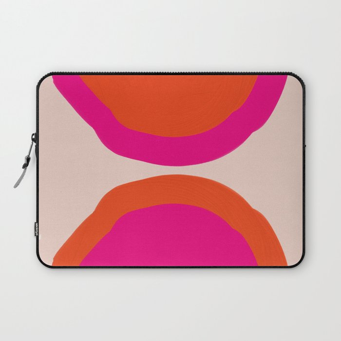 Curved Trajectories (Fuchsia Pink and Orange) Laptop Sleeve Gallery Image 1
