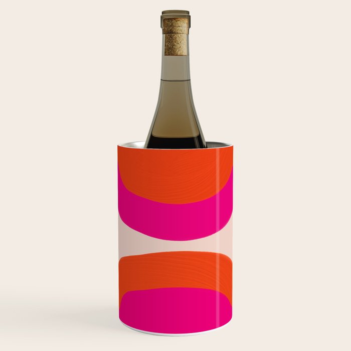 Curved Trajectories (Fuchsia Pink and Orange) Wine Chiller Gallery Image 1