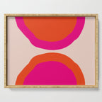 Curved Trajectories (Fuchsia Pink and Orange) Serving Tray Gallery Image 1