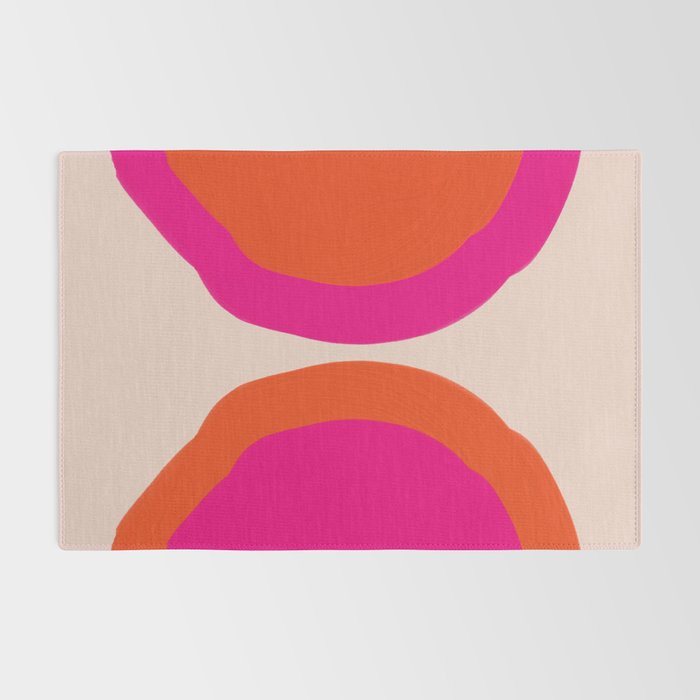 Curved Trajectories (Fuchsia Pink and Orange) Rug Gallery Image 2