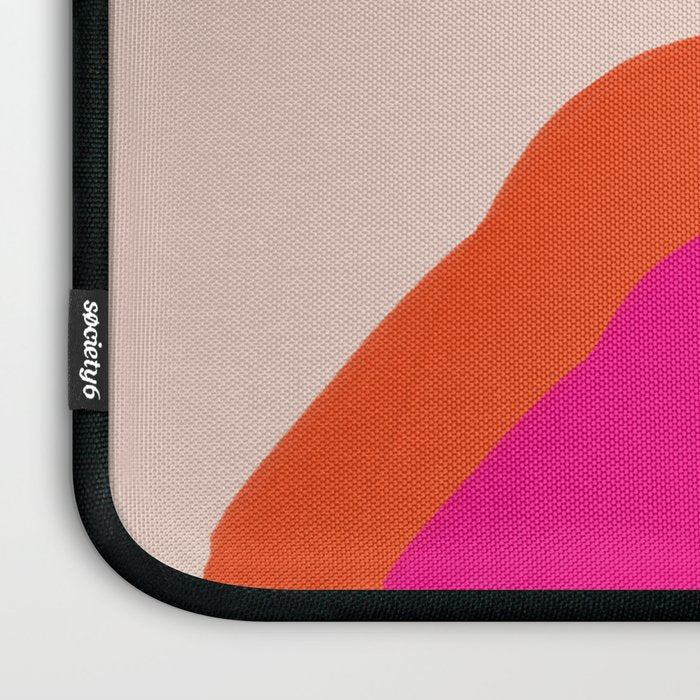 Curved Trajectories (Fuchsia Pink and Orange) Laptop Sleeve Gallery Image 3