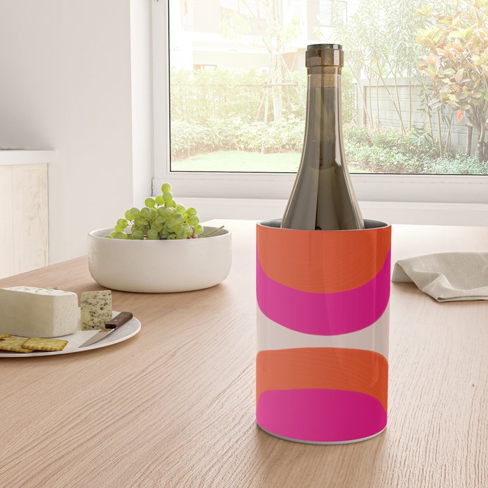 Curved Trajectories (Fuchsia Pink and Orange) Wine Chiller Gallery Image 4