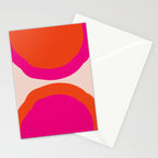 Curved Trajectories (Fuchsia Pink and Orange) Stationery Card Gallery Image 2