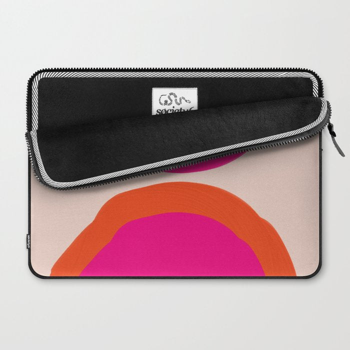 Curved Trajectories (Fuchsia Pink and Orange) Laptop Sleeve Gallery Image 2