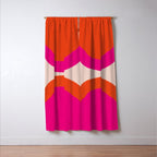 Curved Trajectories (Fuchsia Pink and Orange) Window Curtain Gallery Image 3