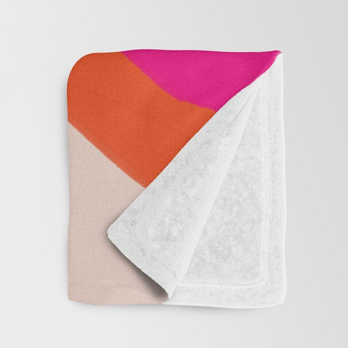 Curved Trajectories (Fuchsia Pink and Orange) Throw Blanket Gallery Image 3