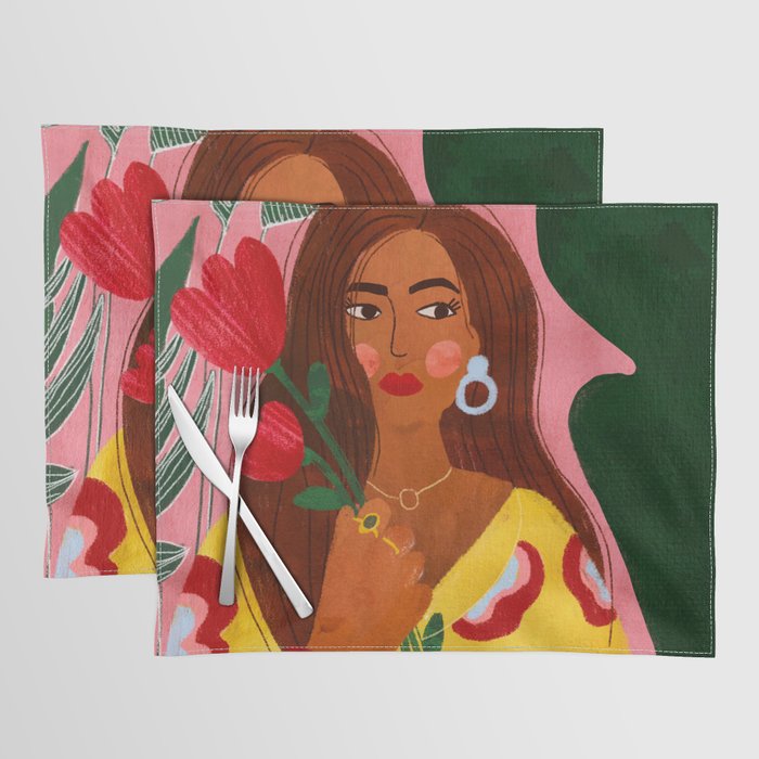 Lady with Tulip Placemat Gallery Image 1