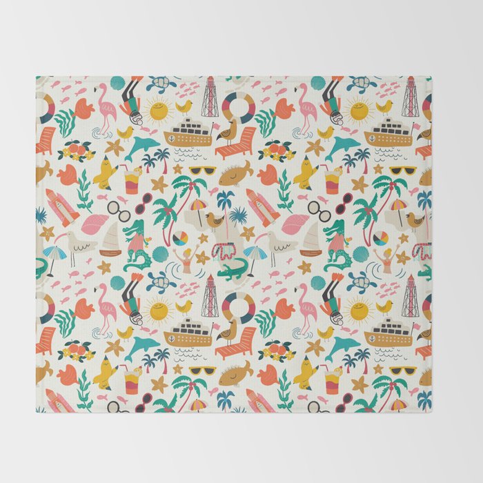 Florida State Beach Map Throw Blanket Gallery Image 2