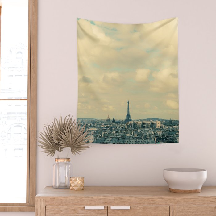 Paris In Blue Wall Tapestry Gallery Image 2