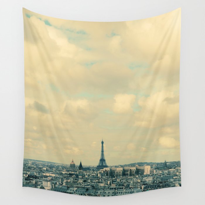 Paris In Blue Wall Tapestry Gallery Image 1