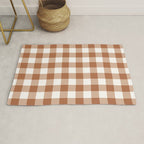Latte Brown Gingham Rug Gallery Image 1