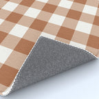 Latte Brown Gingham Rug Gallery Image 4