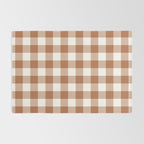 Latte Brown Gingham Rug Gallery Image 2