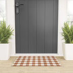 Latte Brown Gingham Welcome Mat Gallery Image 3