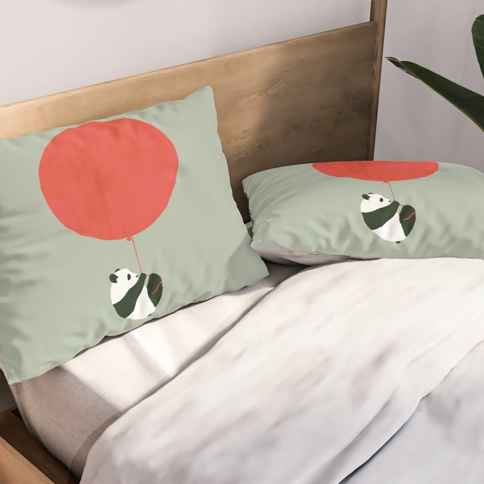 Traveling panda Pillow Sham Gallery Image 2