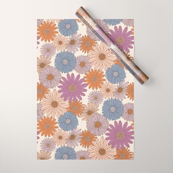 Boho Harvest Blooms - Cream Wrapping Paper Gallery Image 1