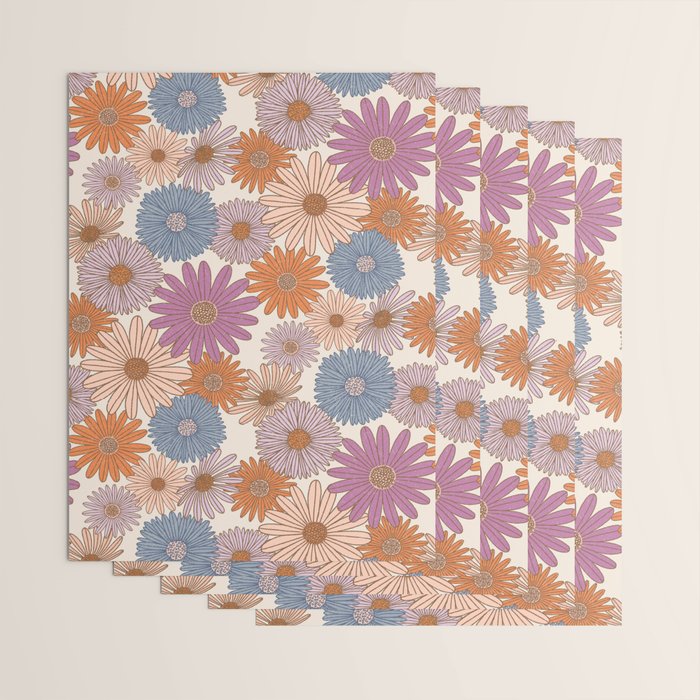 Boho Harvest Blooms - Cream Wrapping Paper Gallery Image 3