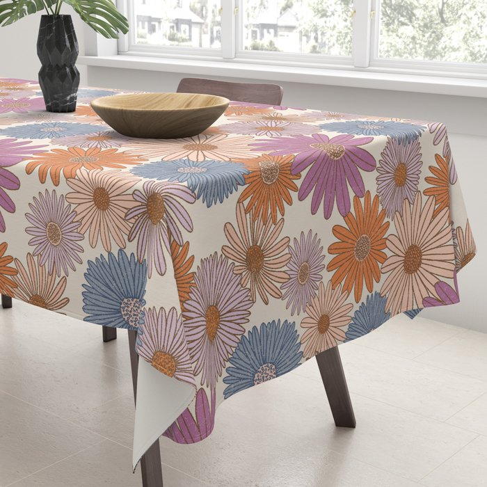 Boho Harvest Blooms - Cream Tablecloth Gallery Image 3