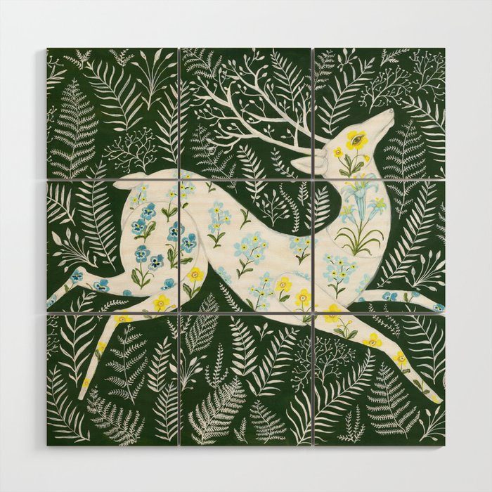 Spring Garden Deer Wood Wall Art Gallery Image 1