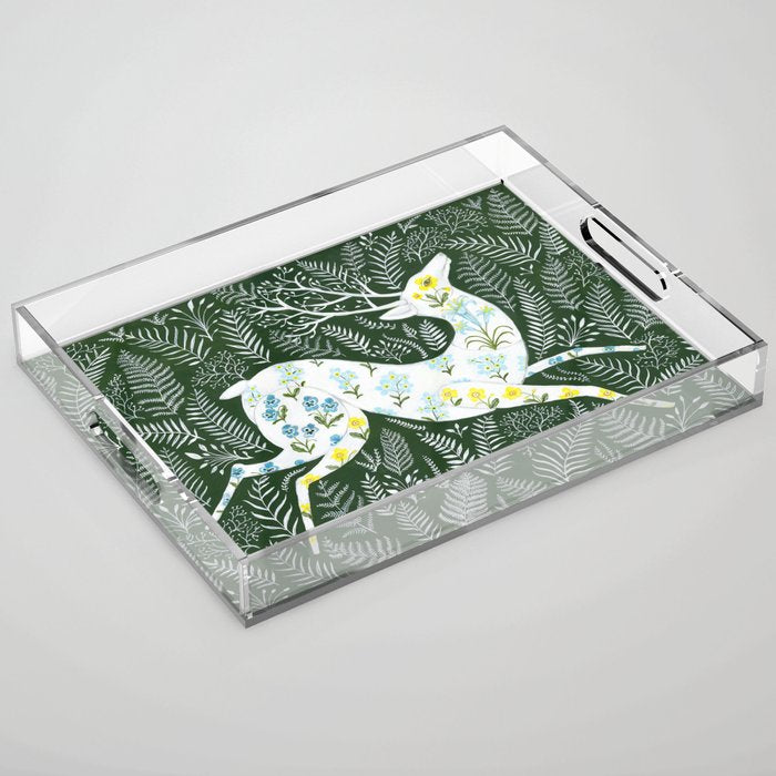 Spring Garden Deer Acrylic Tray Gallery Image 1