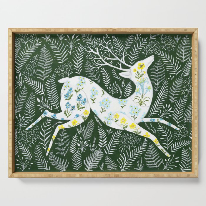 Spring Garden Deer Serving Tray Gallery Image 1