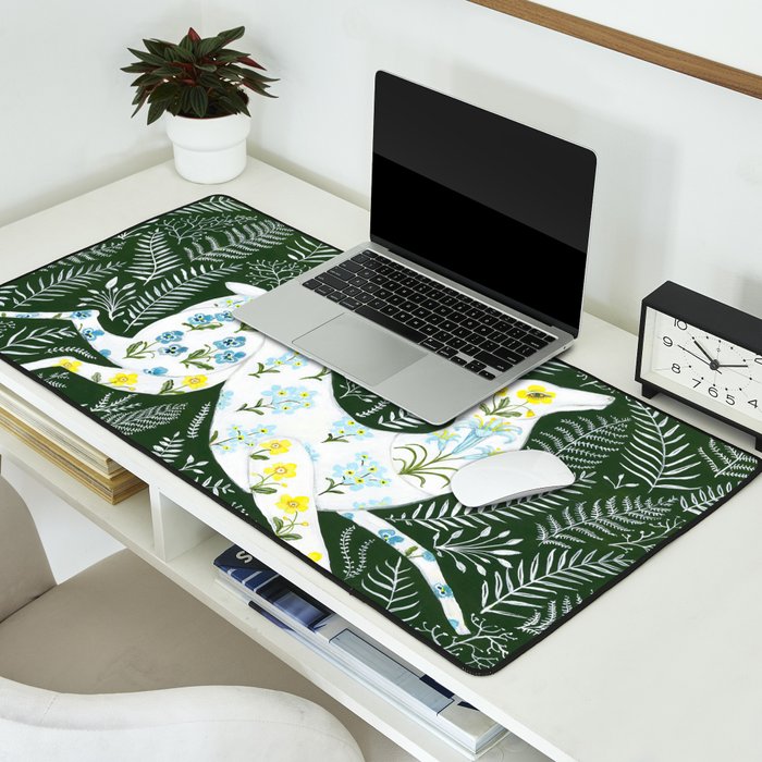 Spring Garden Deer Desk Mat Gallery Image 2