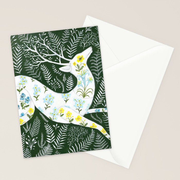 Spring Garden Deer Stationery Card Gallery Image 2