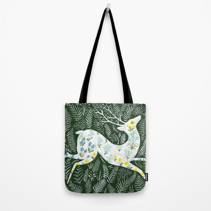 Spring Garden Deer Tote Bag Gallery Image 2