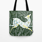 Spring Garden Deer Tote Bag Gallery Image 1