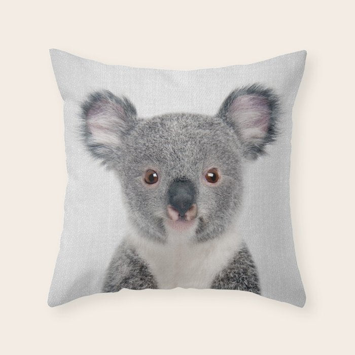 Baby Koala - Colorful Throw Pillow Gallery Image 1