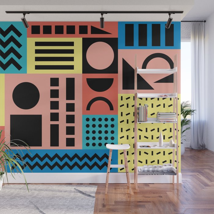 Neo Memphis Pattern 1 - Abstract Geometric / 80s-90s Retro Wall Mural Gallery Image 1